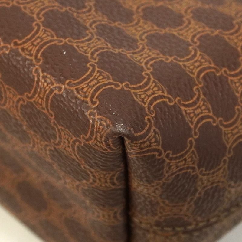 Celine Tote Bag Macadam PVC Brown Gold Hardware Women's