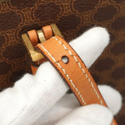 Celine Tote Bag Macadam PVC Brown Gold Hardware Women's