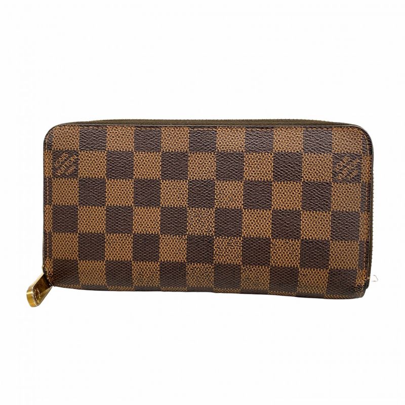 Louis Vuitton Long Wallet Damier Zippy Wallet N60015 Ebène Men Women Unisex