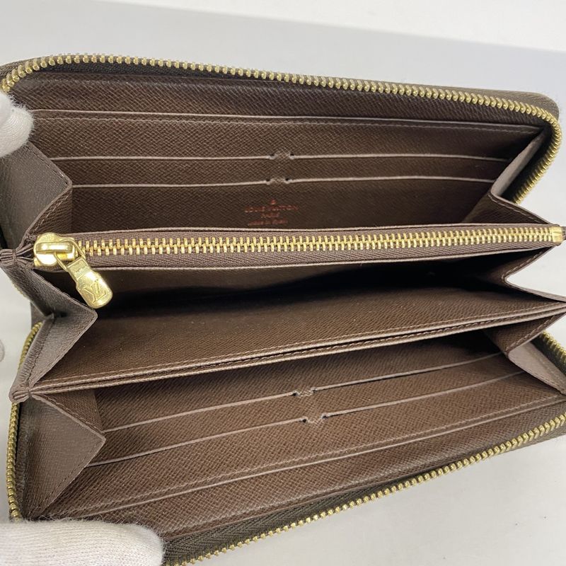 Louis Vuitton Long Wallet Damier Zippy Wallet N60015 Ebène Men Women Unisex