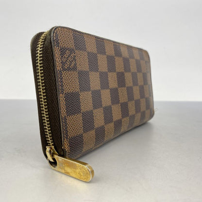 Louis Vuitton Long Wallet Damier Zippy Wallet N60015 Ebène Men Women Unisex