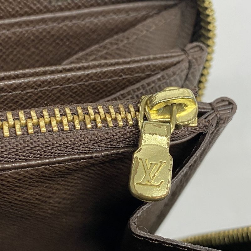 Louis Vuitton Long Wallet Damier Zippy Wallet N60015 Ebène Men Women Unisex