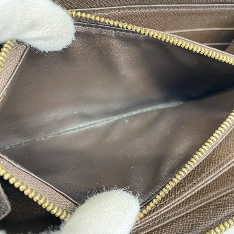 Louis Vuitton Long Wallet Damier Zippy Wallet N60015 Ebène Men Women Unisex