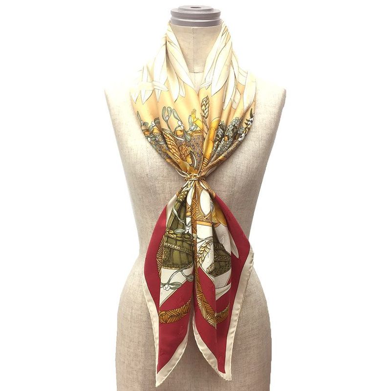 Very Rare Hermes Carré 90 Scarf Amours Love Amore Red Flower Marguerite Aq11814
