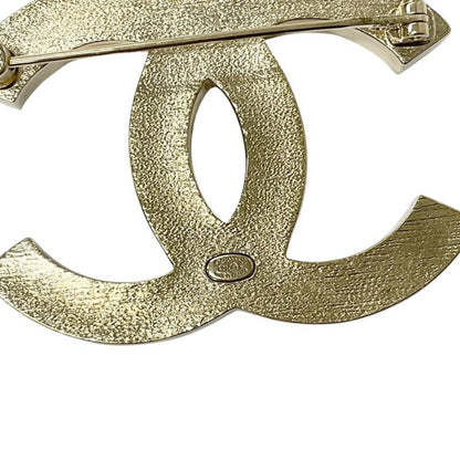 Chanel Brooch Corsage Gold Coco Mark Rhinestone Wood Style