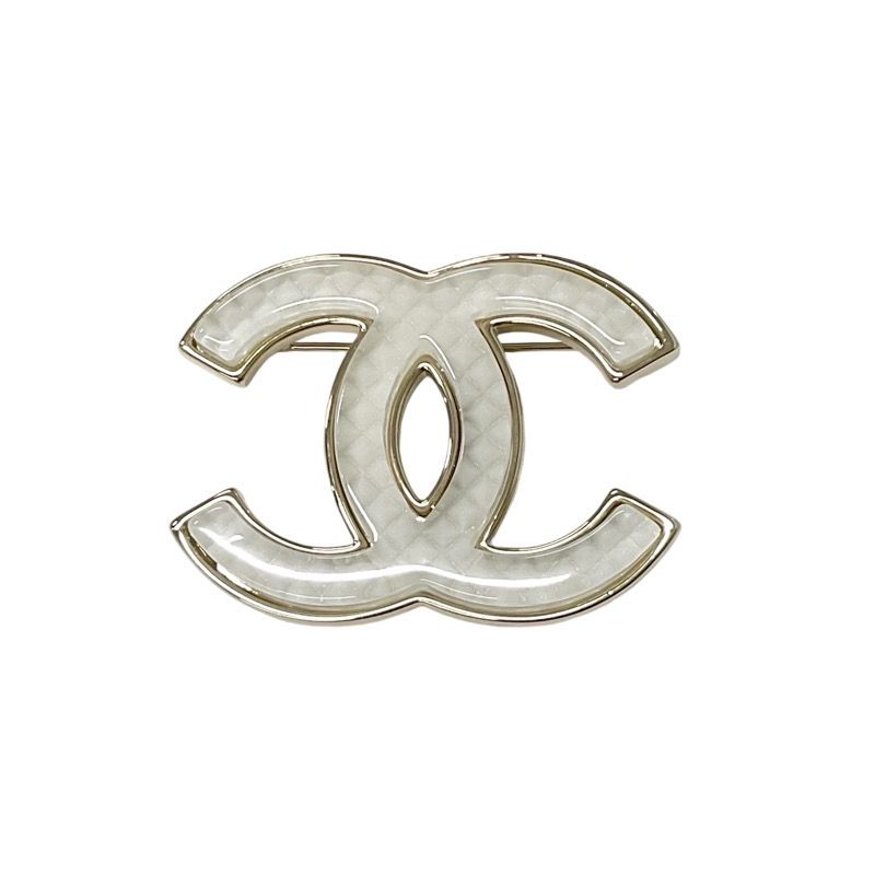 Chanel Brooch Corsage White Gold Here Mark