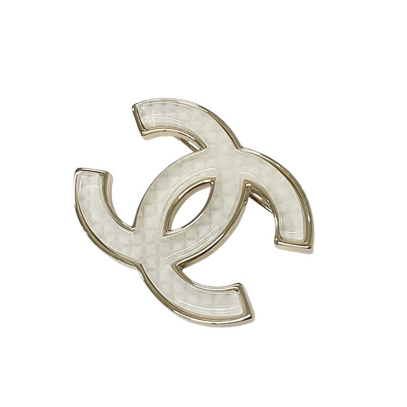 Chanel Brooch Corsage White Gold Here Mark