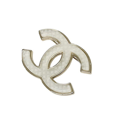 Chanel Brooch Corsage White Gold Here Mark