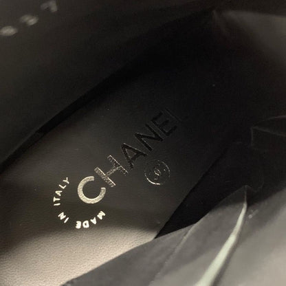 Chanel Boots Short Boots Shoes Suede Fabric Black Rhinestone Star