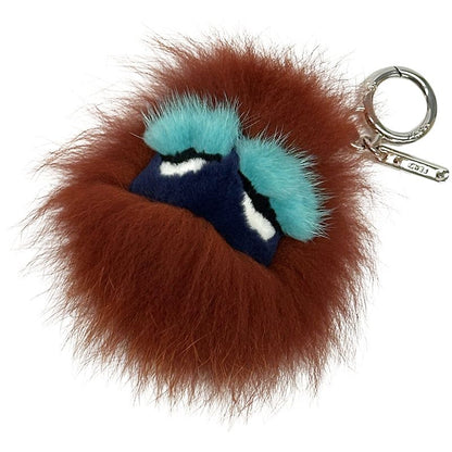 Fendi Charm Women's Men's Brand Bag Bugs Monster Faux Fur Bag Charm Brown