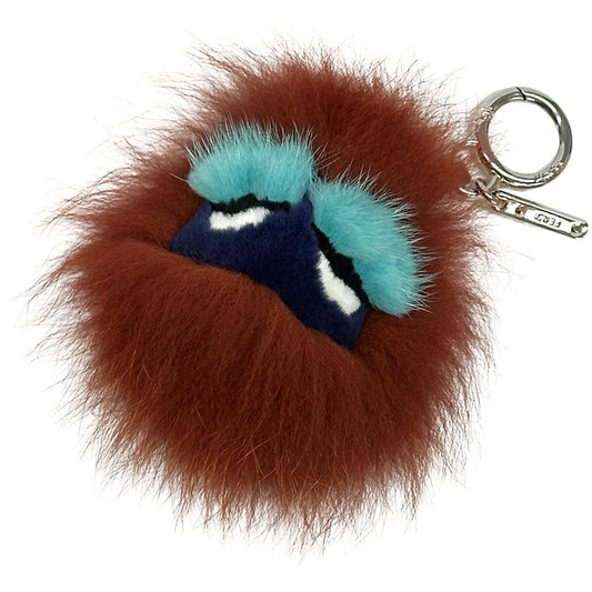 Fendi Charm Women's Men's Brand Bag Bugs Monster Faux Fur Bag Charm Brown