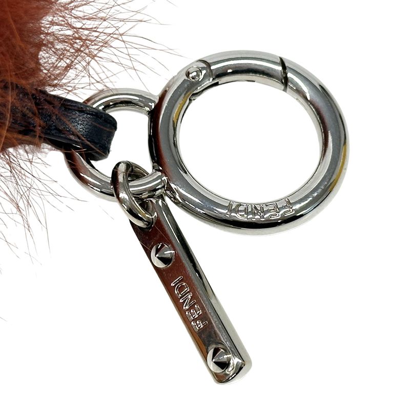 Fendi Charm Women's Men's Brand Bag Bugs Monster Faux Fur Bag Charm Brown