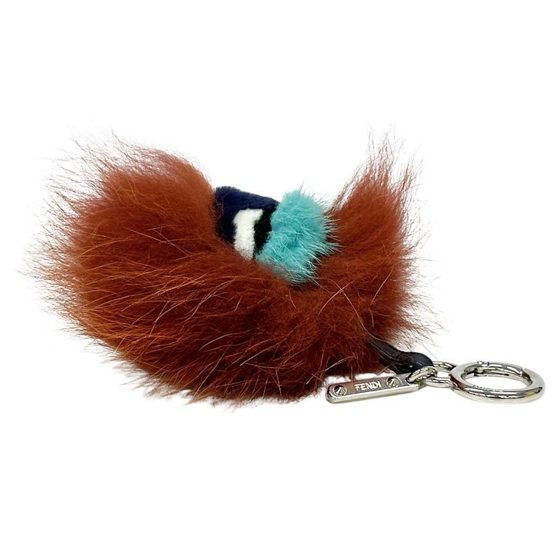 Fendi Charm Women's Men's Brand Bag Bugs Monster Faux Fur Bag Charm Brown