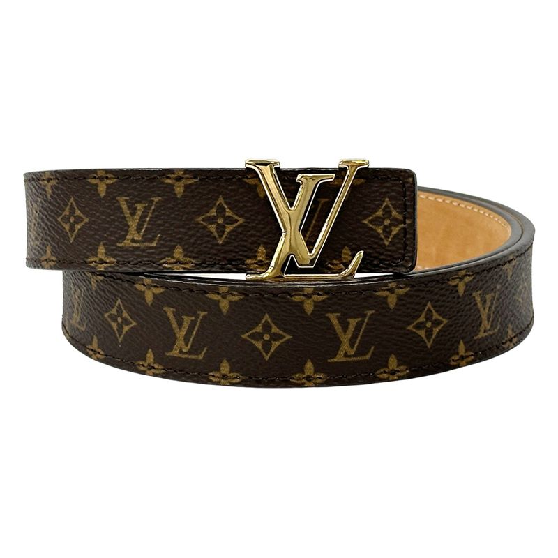 Louis Vuitton Belt Monogram Women's Brand Santure LV Initials Brown Gold M9781