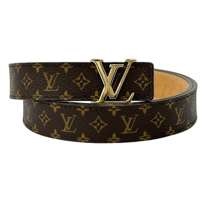 Louis Vuitton Belt Monogram Women's Brand Santure LV Initials Brown Gold M9781
