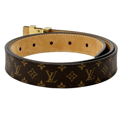 Louis Vuitton Belt Monogram Women's Brand Santure LV Initials Brown Gold M9781