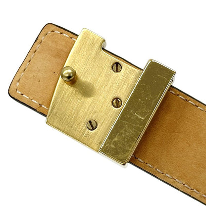 Louis Vuitton Belt Monogram Women's Brand Santure LV Initials Brown Gold M9781