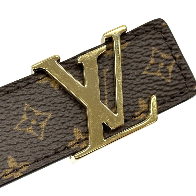 Louis Vuitton Belt Monogram Women's Brand Santure LV Initials Brown Gold M9781