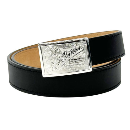 Louis Vuitton Belt Men's Brand Leather Santure Jeans Black Silver M6812u 90/36