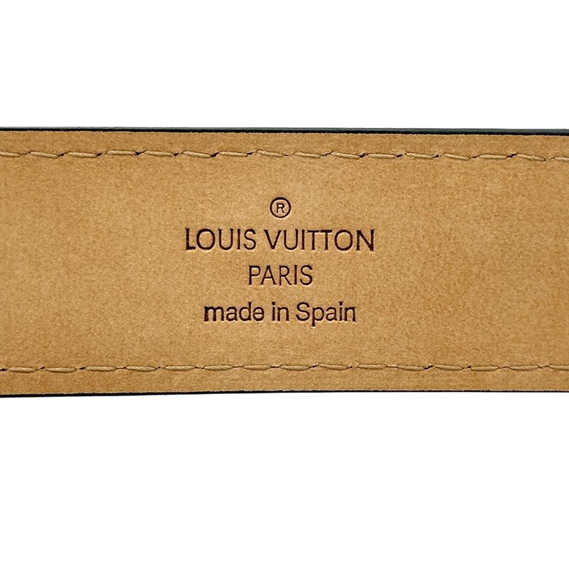 Louis Vuitton Belt Men's Brand Leather Santure Jeans Black Silver M6812u 90/36