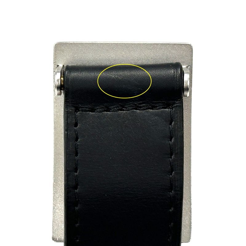 Louis Vuitton Belt Men's Brand Leather Santure Jeans Black Silver M6812u 90/36