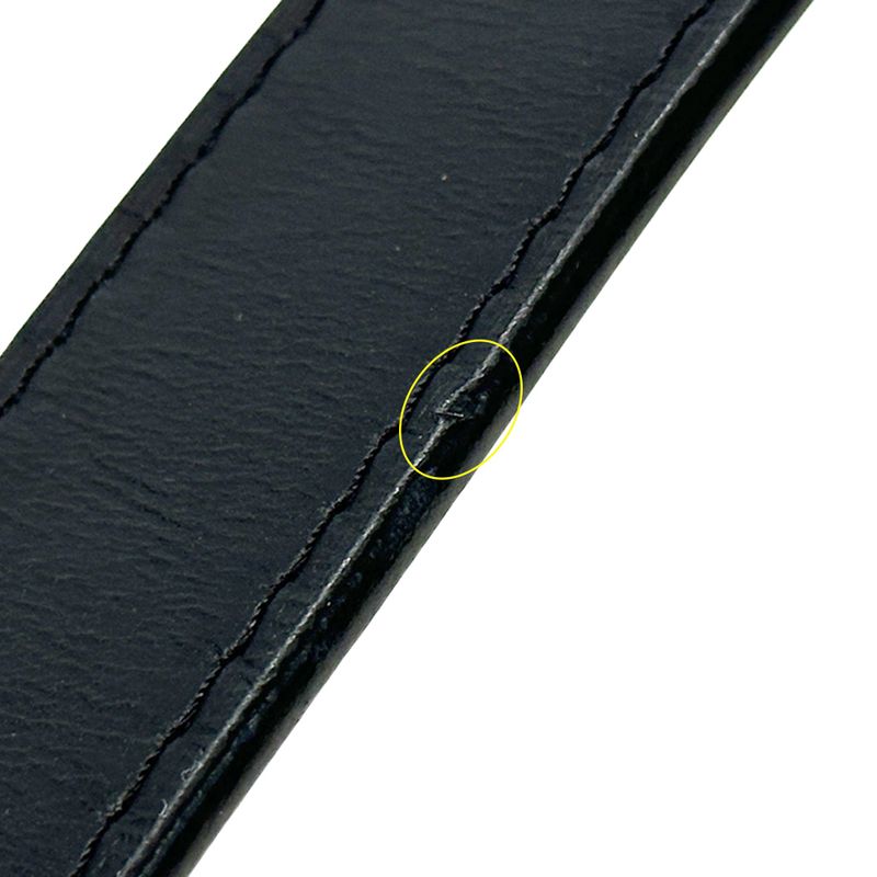 Louis Vuitton Belt Men's Brand Leather Santure Jeans Black Silver M6812u 90/36