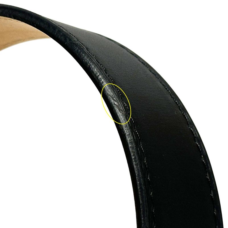 Louis Vuitton Belt Men's Brand Leather Santure Jeans Black Silver M6812u 90/36