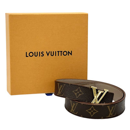 Louis Vuitton Belt Monogram Women's Brand Leather Santure LV Initials Brown