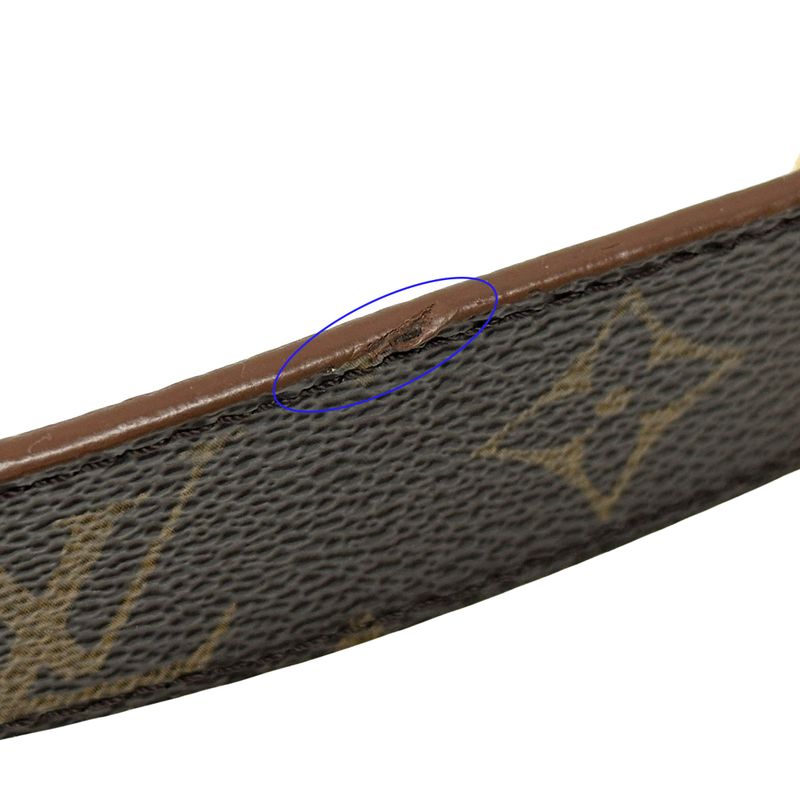 Louis Vuitton Belt Monogram Women's Brand Leather Santure LV Initials Brown