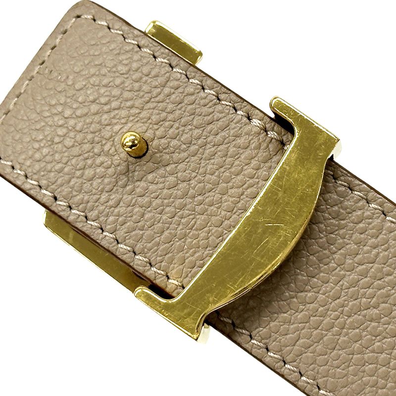 Louis Vuitton Belt Monogram Women's Brand Leather Santure LV Initials Brown