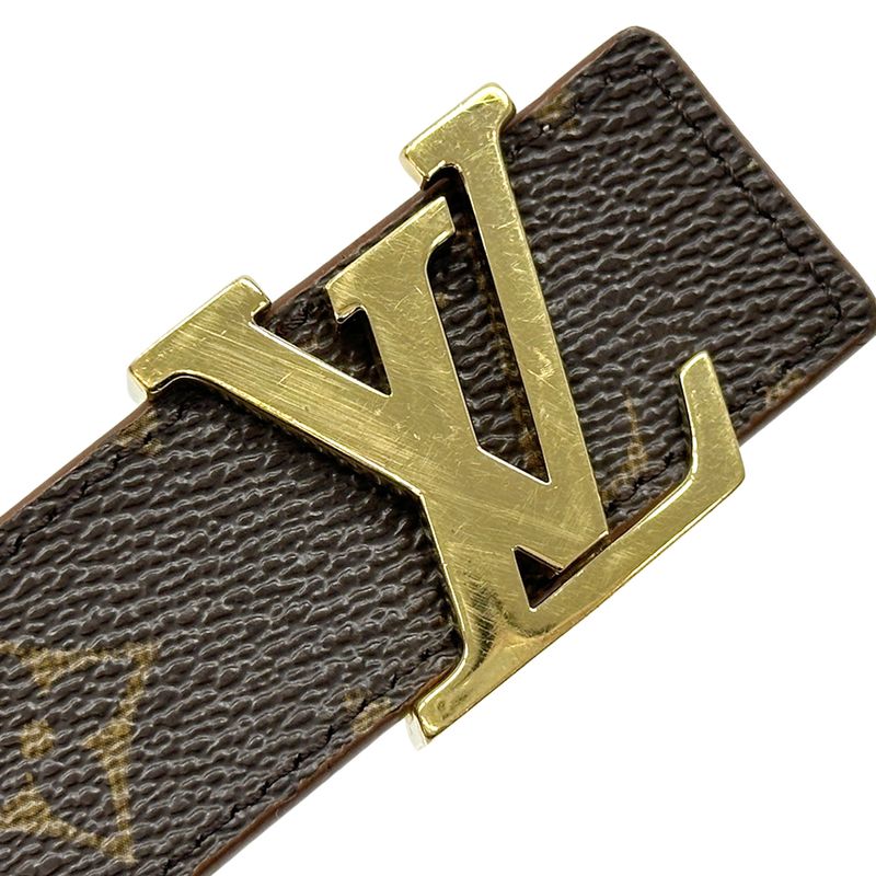 Louis Vuitton Belt Monogram Women's Brand Leather Santure LV Initials Brown