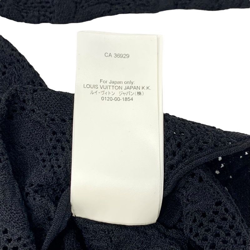 Louis Vuitton Top Rayon Black Lace Half Sleeve