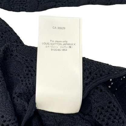 Louis Vuitton Top Rayon Black Lace Half Sleeve