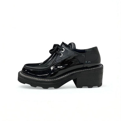 Louis Vuitton Bobur Line Loafer Leather Shoes Patent Leather Black Damier Derby