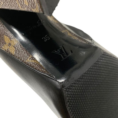 Louis Vuitton Rodeo Queen Line Monogram Boots Short Boots Shoes Leather Black