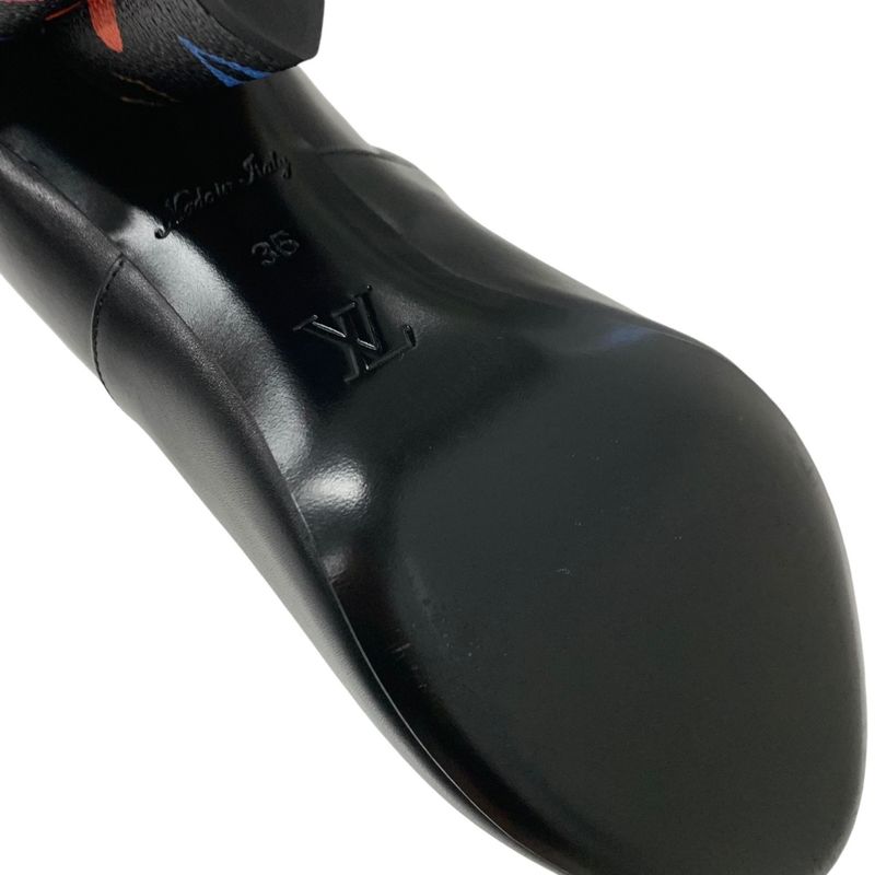 Louis Vuitton Silhouette Line Monogram Boots Short Boots Shoes Leather Black