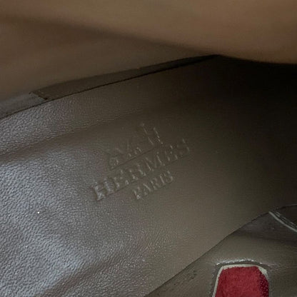 Hermes Boots Short Boots Shoes Suede Red Silver Kelly Hardware