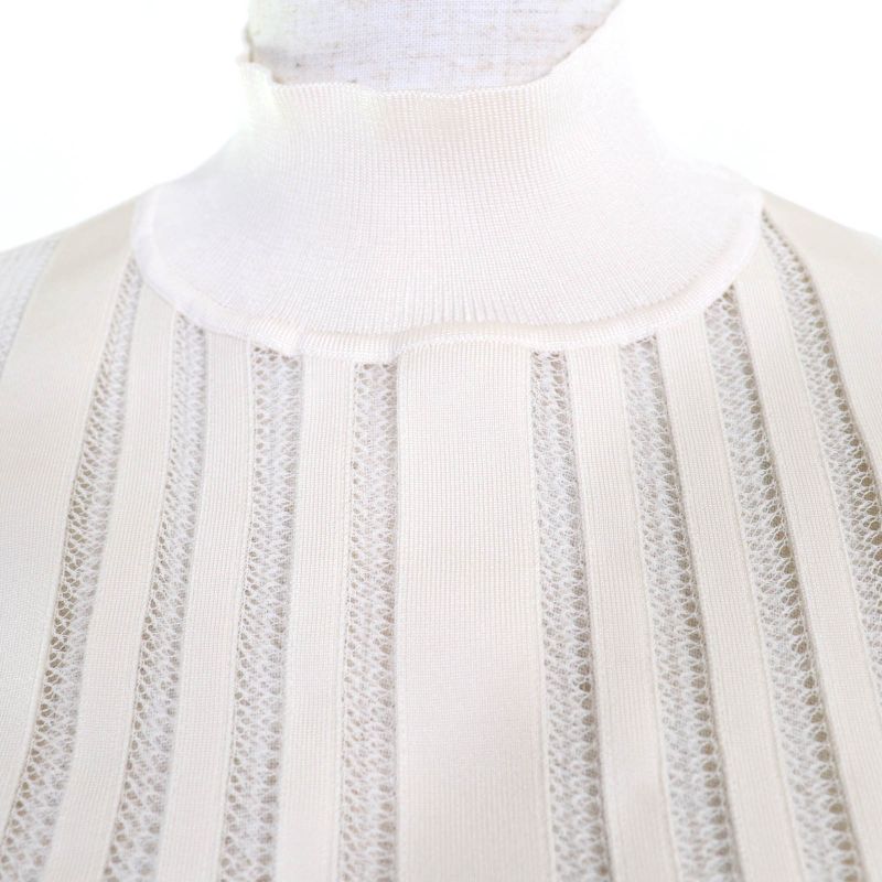 Hermes 2022 2h2652dm Cotton Polyamide Silk Blend High Neck Long Sleeves Knit