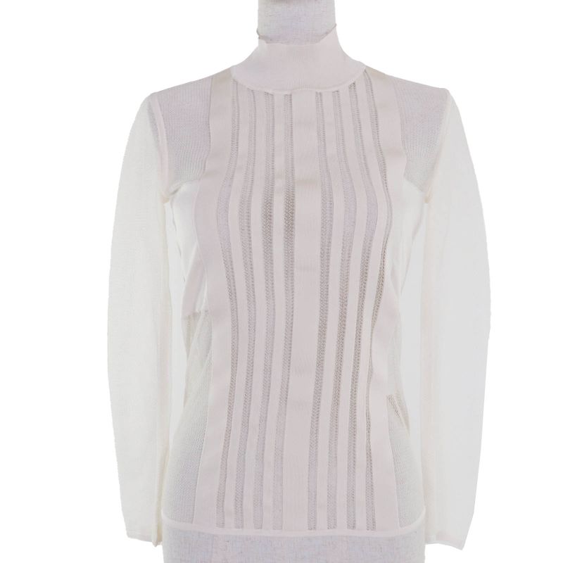 Hermes 2022 2h2652dm Cotton Polyamide Silk Blend High Neck Long Sleeves Knit