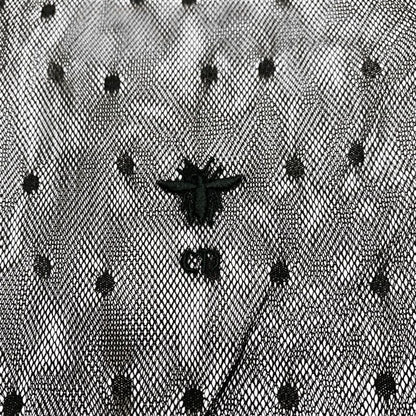 Christian Dior Top Lace Shirt Black Dot Pattern Short Sleeve