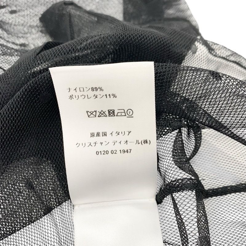 Christian Dior Top Lace Shirt Black Dot Pattern Short Sleeve