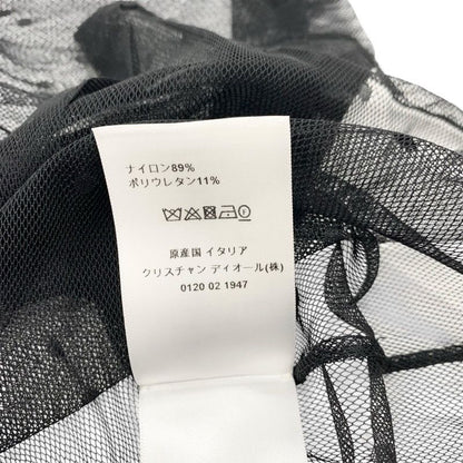 Christian Dior Top Lace Shirt Black Dot Pattern Short Sleeve