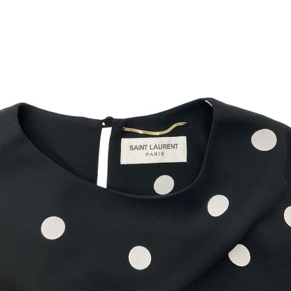 Saint Laurent Dress Rayon Black Mini Dots