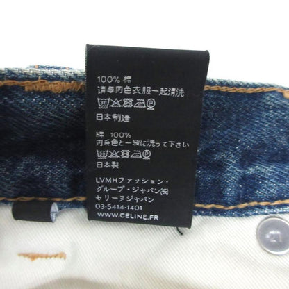 Celine Edith Liman Zip Fly Denim Pants Jeans N458 945F 07UW Selvidge Leather