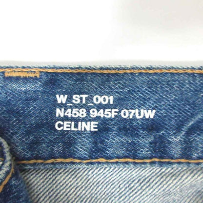 Celine Edith Liman Zip Fly Denim Pants Jeans N458 945F 07UW Selvidge Leather