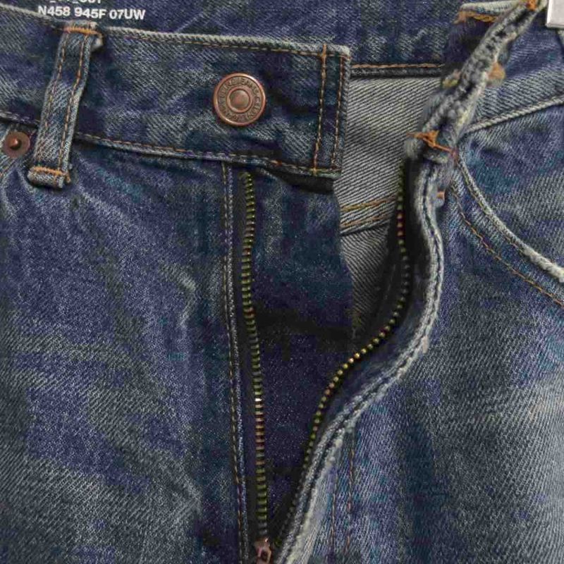 Celine Edith Liman Zip Fly Denim Pants Jeans N458 945F 07UW Selvidge Leather