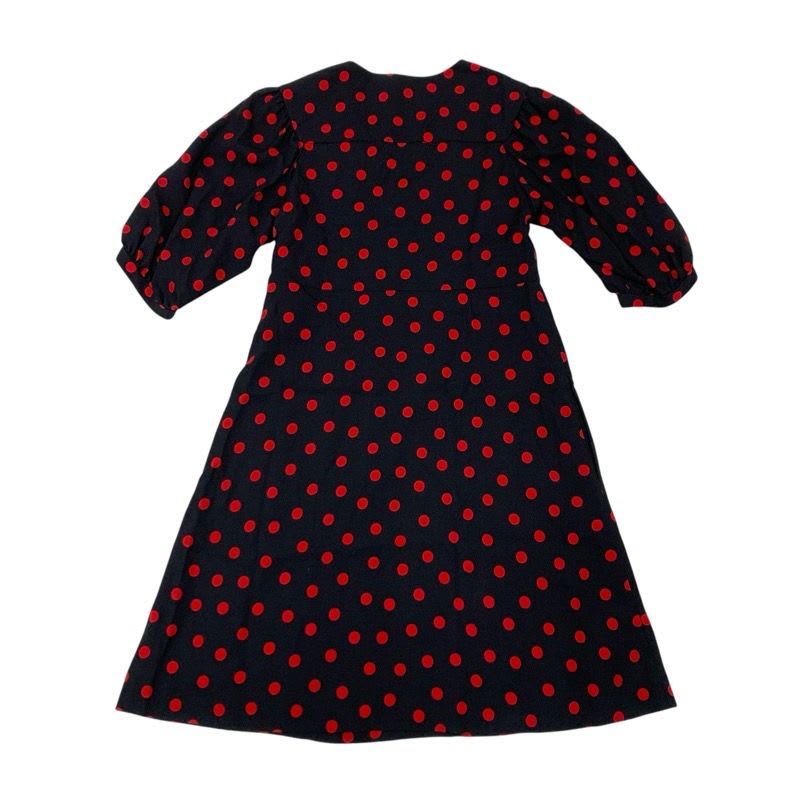 Celine Dress Rayon Black Red Dot