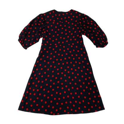 Celine Dress Rayon Black Red Dot