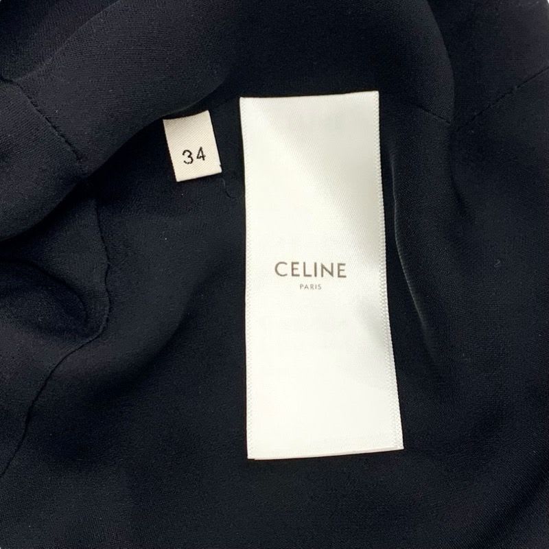 Celine Dress Rayon Black Red Dot