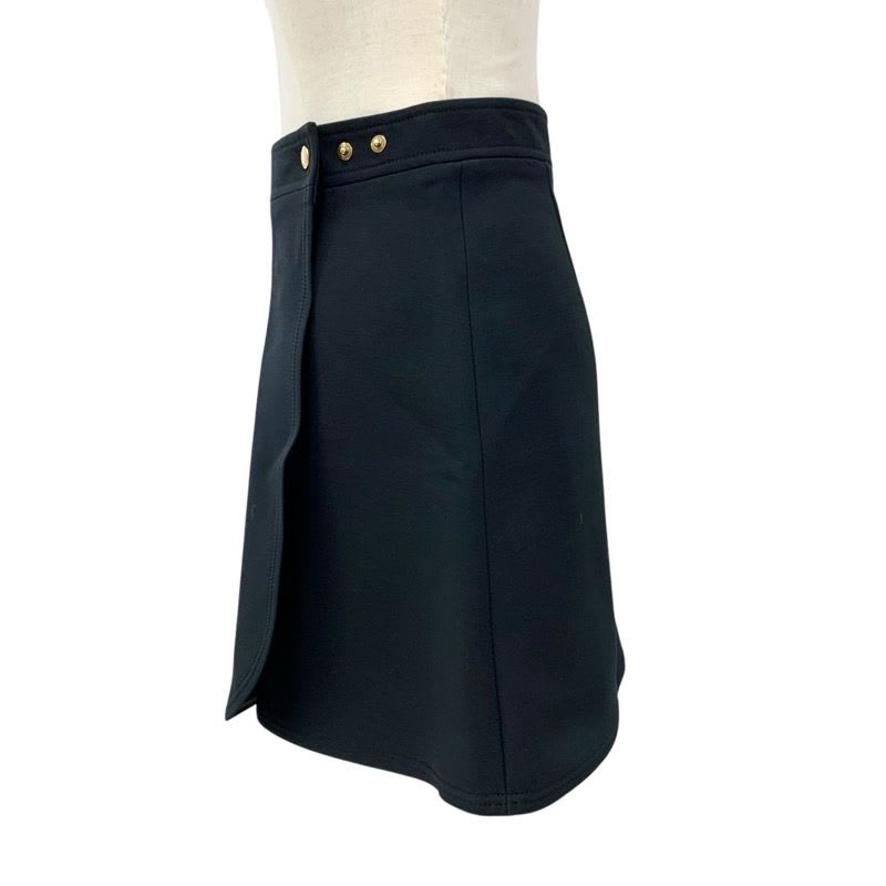 Louis Vuitton Bottoms Wool Black Gold Wrap Skirt Mini